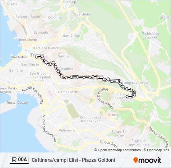 00A bus Line Map