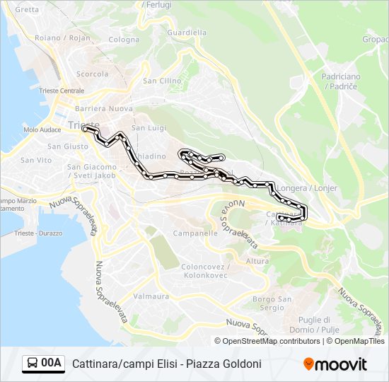 00A bus Line Map