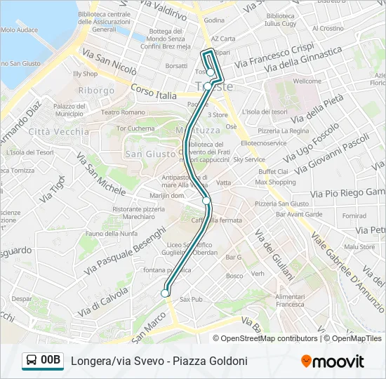 00B Bus Line Map