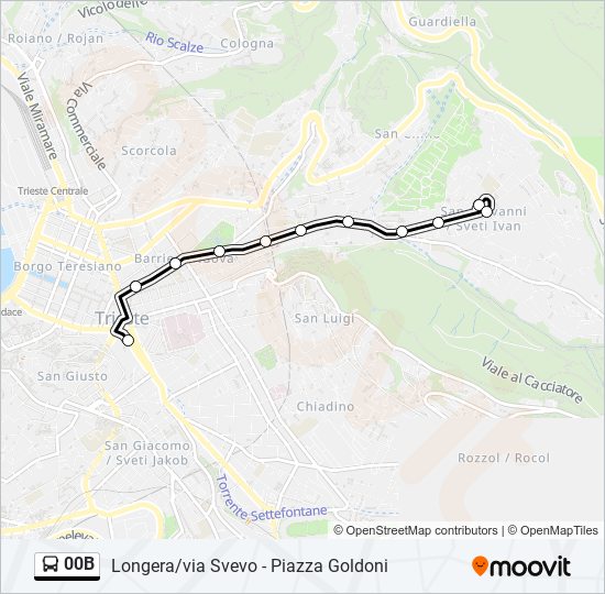 00B bus Line Map