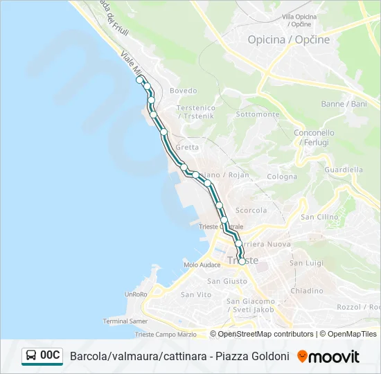 00C Bus Line Map