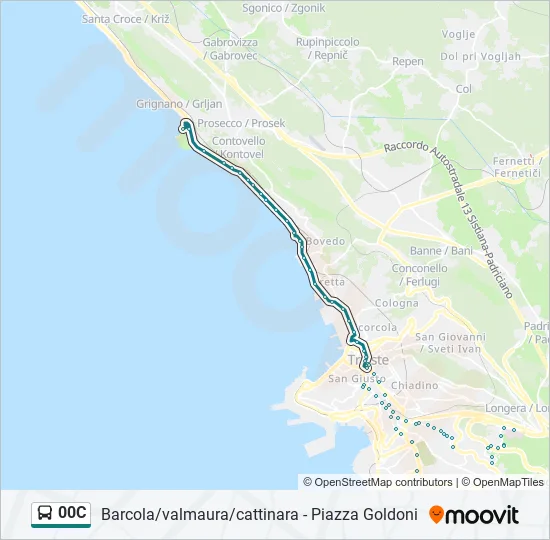 00C Bus Line Map