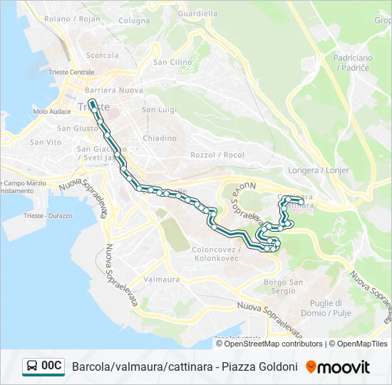 00C Bus Line Map