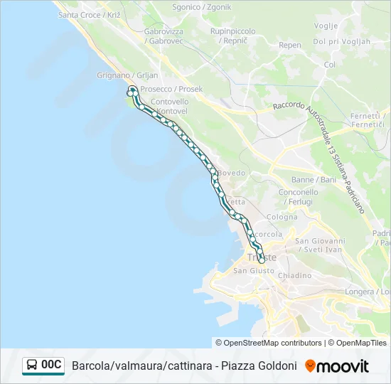 00C Bus Line Map