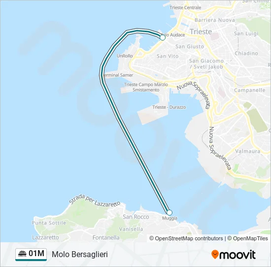 01M Ferry Line Map