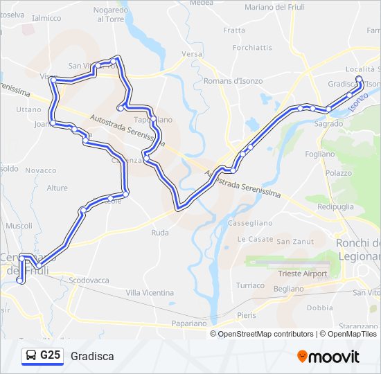 Percorso linea  G25