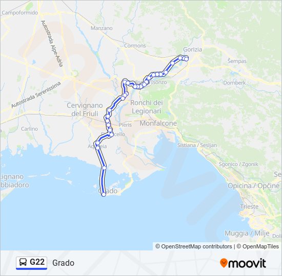 Percorso linea  G22