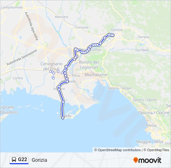 Percorso linea  G22