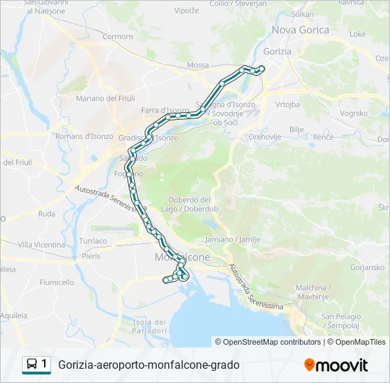 1 Bus Line Map