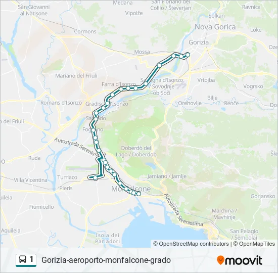 1 Bus Line Map
