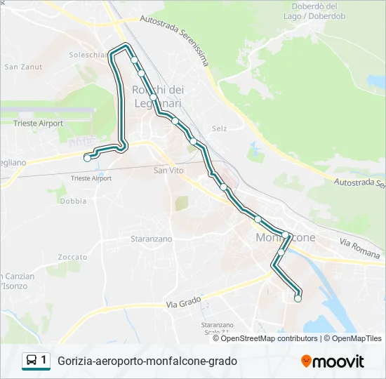 1 Bus Line Map