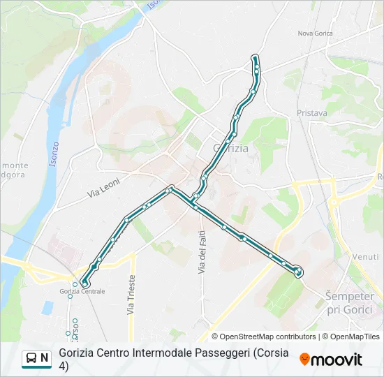N Bus Line Map
