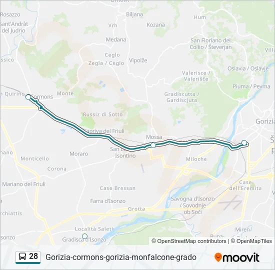 Percorso linea bus 28
