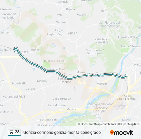 28 Bus Line Map