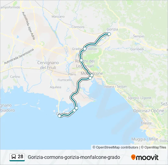 28 Bus Line Map