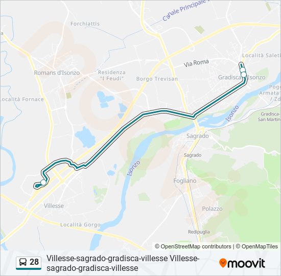 Percorso linea bus 28