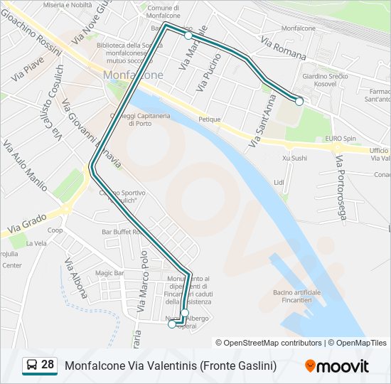 28 bus Line Map