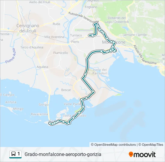 1 Bus Line Map