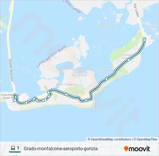1 Bus Line Map