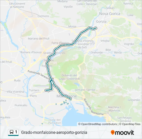 1 Bus Line Map