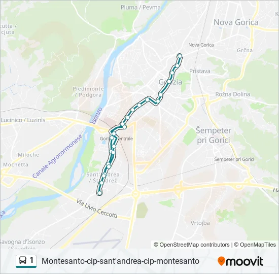 1 Bus Line Map