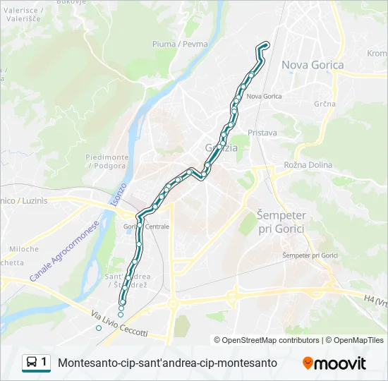 1 Bus Line Map