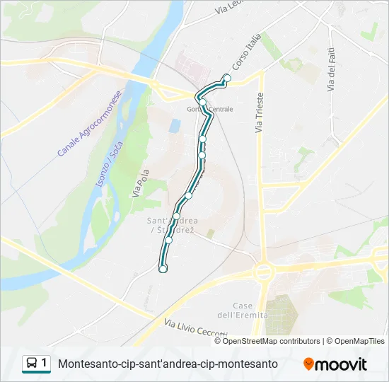 1 Bus Line Map
