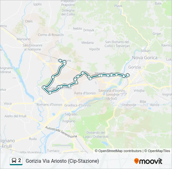 2 Bus Line Map