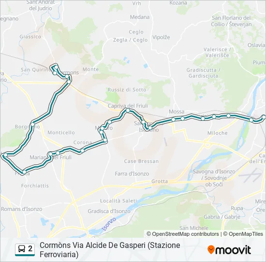 2 Bus Line Map