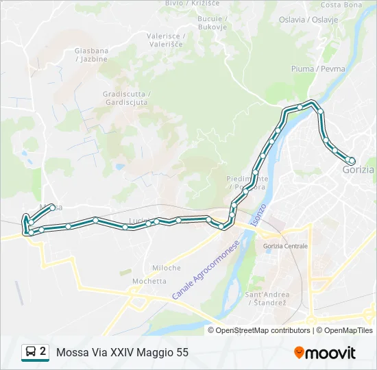 2 Bus Line Map