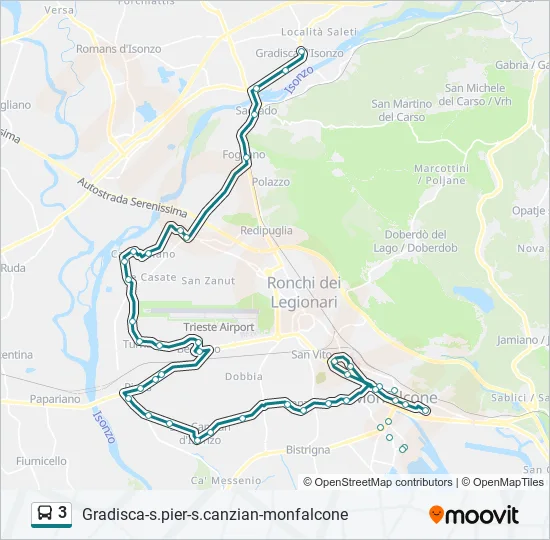 3 Bus Line Map
