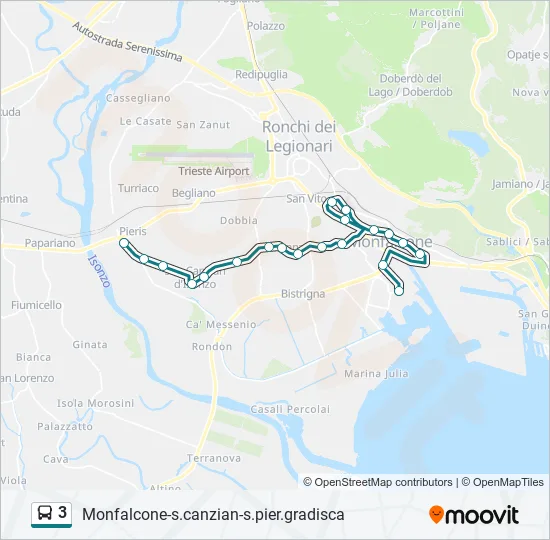 3 Bus Line Map