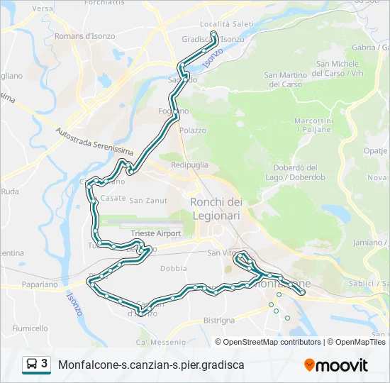 3 Bus Line Map