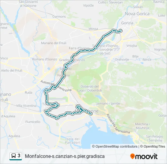3 Bus Line Map