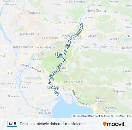 8 Bus Line Map
