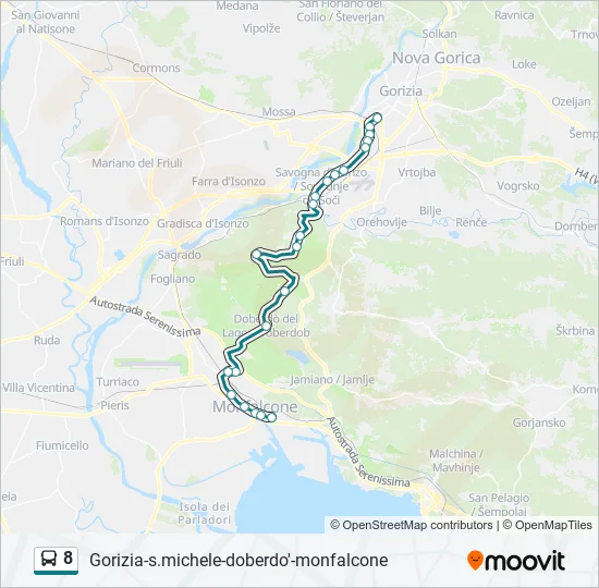 8 Bus Line Map