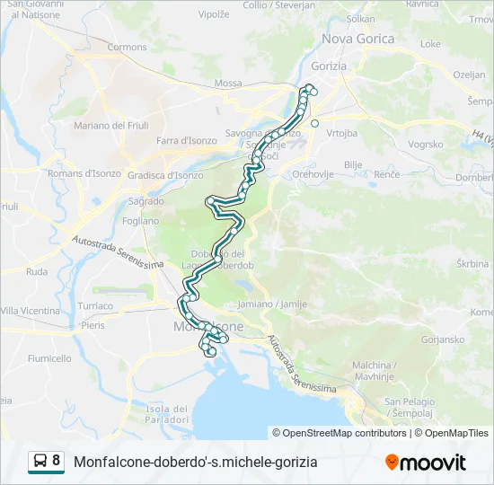 8 Bus Line Map