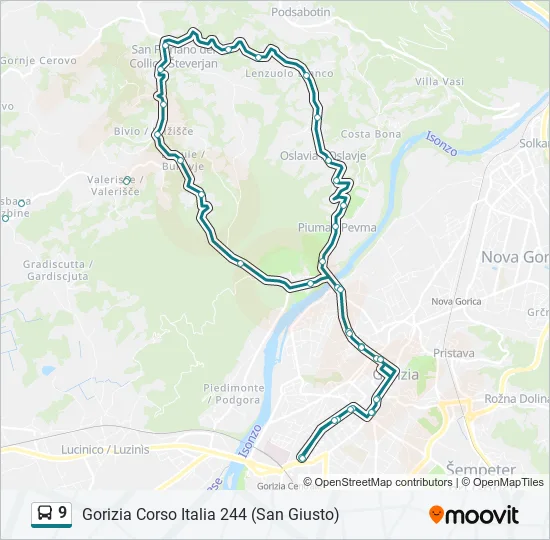 9 Bus Line Map