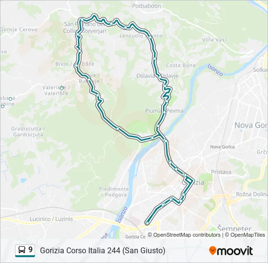 9 Bus Line Map