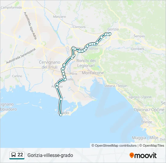 22 Bus Line Map