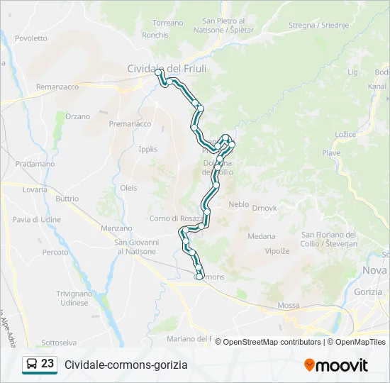 23 Bus Line Map