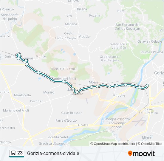 23 bus Line Map