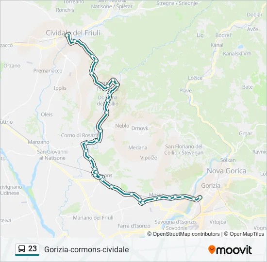23 Bus Line Map