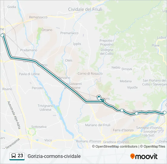 23 Bus Line Map