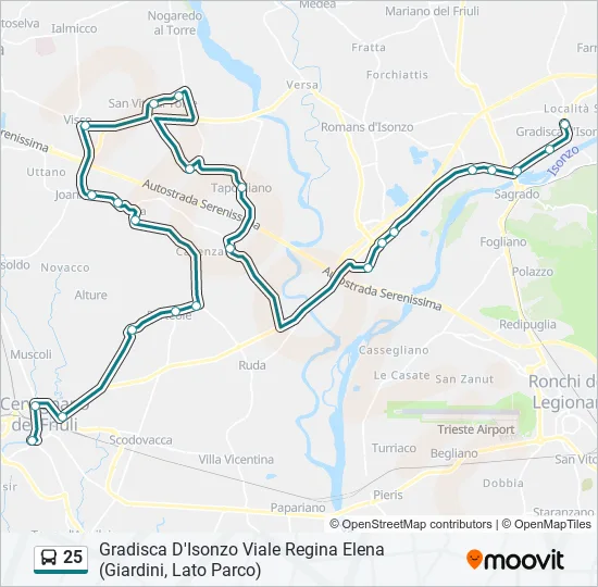 25 Bus Line Map