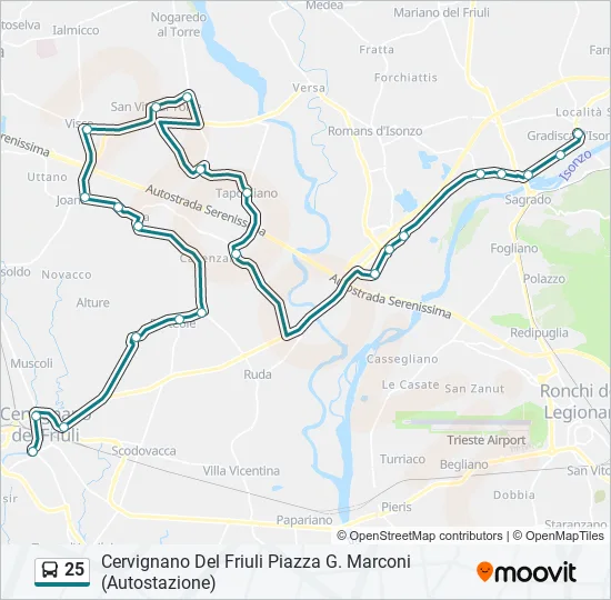 25 Bus Line Map