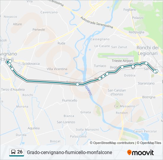 Percorso linea bus 26