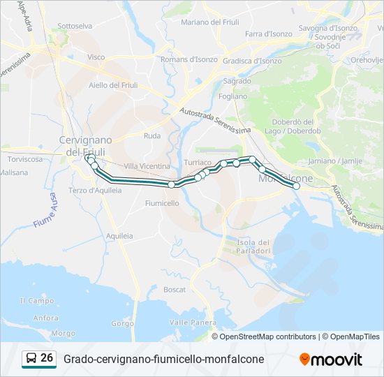 Percorso linea bus 26