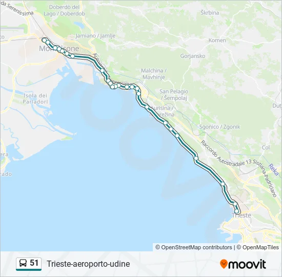 51 Bus Line Map