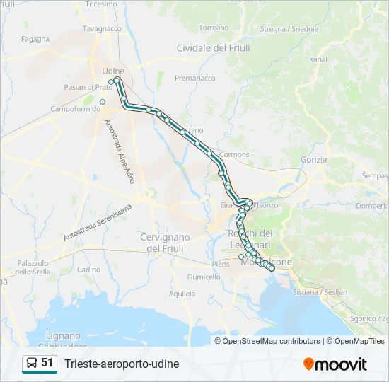 51 Bus Line Map